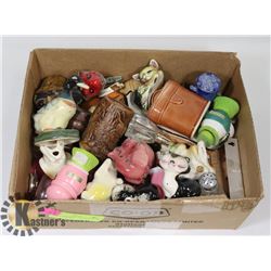 BOX OF ASSORTED VINTAGE SALT & PEPPER SHAKERS
