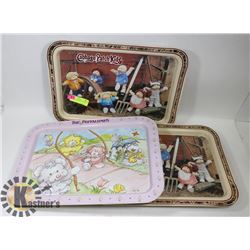 LOT OF 3 COLLECTIBLE VINTAGE TV TRAYS