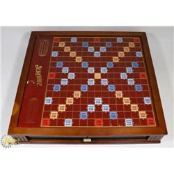 DELUXE WOODEN SCRABBLE BOARD 17.5" X 16.5"