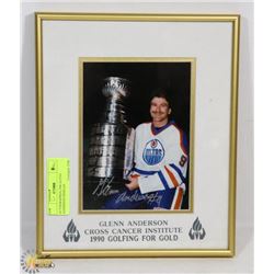 AUTOGRAPHED 1990 GLENN ANDERSON DISPLAY