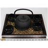 Image 1 : ASIAN CAST IRON TEA SET INCLUDES TEAPOT, 4 CAST IR