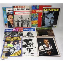 LOT OF BEATLES MEMORABILIA MAGAZINES ETC