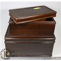 LOT OF 2 FAUX BAMBOO CASES