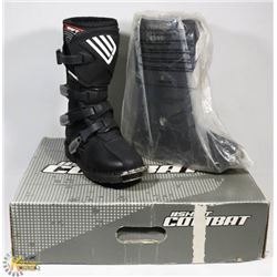 PAIR OF SHIFT COMBAT K4 BLACK KIDS DIRTBIKE BOOTS.
