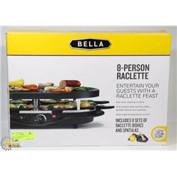 BELLA 8 PERSON RACLETTE GRILL-UNUSED