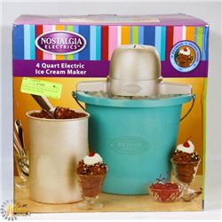NOSTALGIA ELECTRONICS 4 QUART ELECTRIC ICE CREAM