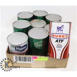 LOT OF 9 VINTAGE FULL OIL CANS