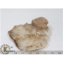 BROWN ROCK ON WHITE BASE/MINERALS