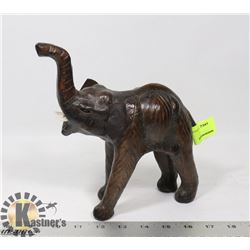 MEDIUM LEATHER ELEPHANT ORNAMENT