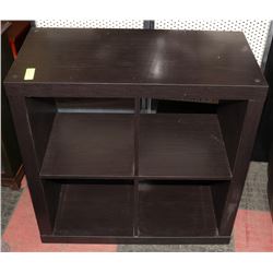 DARK BROWN WOOD 4-SQUARE STORAGE