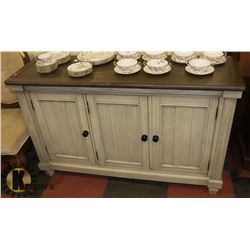 2 TONE 3 DOOR SIDEBOARD, 57.5"X18"X36.5".
