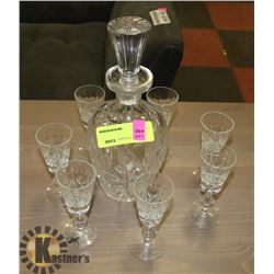 CRYSTAL DECANTER WITH 7 GLASSES