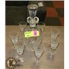 Image 1 : CRYSTAL DECANTER WITH 7 GLASSES