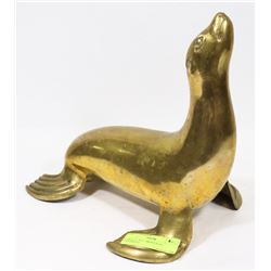 LARGE 11"X11" BRASS SEAL ORNAMENT.