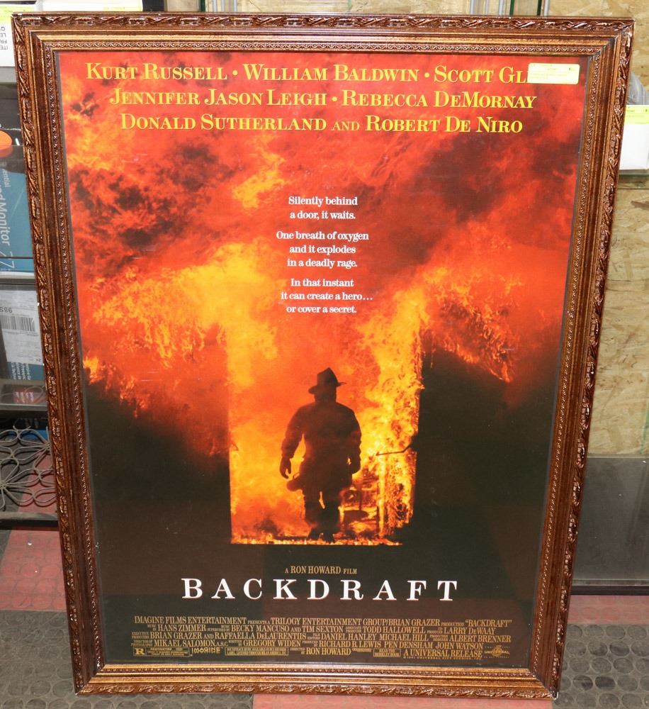 FRAMED BACKDRAFT MOVIE POSTER 31 X 43