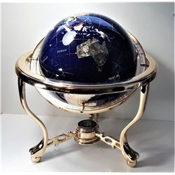 22)  VINTAGE GLOBE ON BRASS STAND WITH