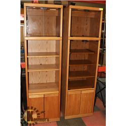 PAIR OF OAK FRONT ENTERTAINMNET CABINETS