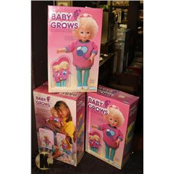 LOT OF 4 BABY GROWS DOLLS