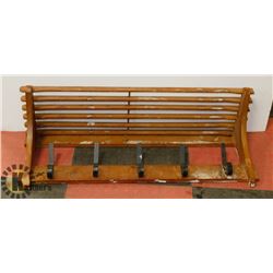VINTAGE WOODEN COAT RACK.