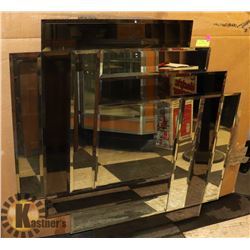 LARGE DECORATIVE ABSTRACT MIRROR- NEEDS REGLUING