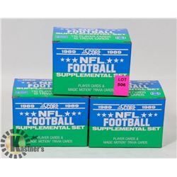 3 BOXES OF 1989 SCORE NFL FOOTBALL SUPPLEMENTAL