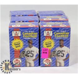 6 BOXES OF 110 ALL WORLD CANADIAN FOOTBALL TRADING