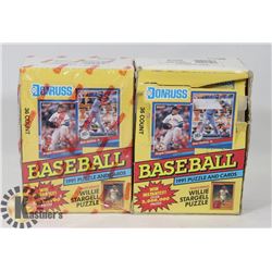 2 BOXES WWITH UNOPENED PACKS OF DON RUSS 1991