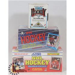 3 BOXES OF UNOPENED NHL CARDS INCL 1990 OPEE CHEE