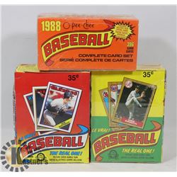 3 BOXES OF UNOPENED 1988 AND UP BASEBALL CARDS