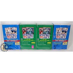 4 BOXES OF 1990/91 PRO SET NFL CARDS. COLLECTIBLES