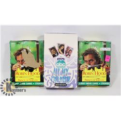 3 BOXES WITH UNOPENED PACKS OF ROBIN HOOD AND