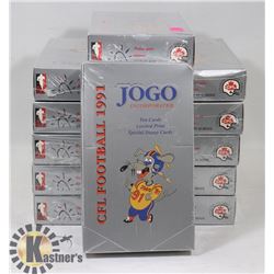 12 BOXES WITH UNOPENED PACKS OF JOGO 1991 CFL