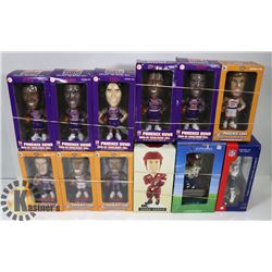 LOT OF 12 ASSORTED SPORTS BOBBLE HEADS