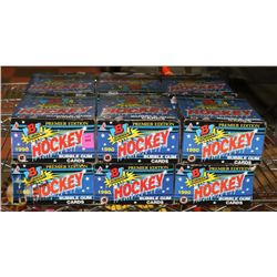12 BOXES WITH UNOPENED PACKS OF 1990 BOWMAN BUBBLE