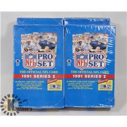 4 BOXES WITH UNOPENED PACKS OF 1991 PRO SET
