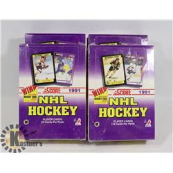4 BOXES WITH UNOPENED PACKS OF 1991 SCORE NHL