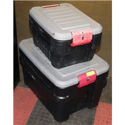 SET OF 2 BLACK RUBBERMAID HEAVY DUTY