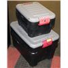 Image 1 : SET OF 2 BLACK RUBBERMAID HEAVY DUTY