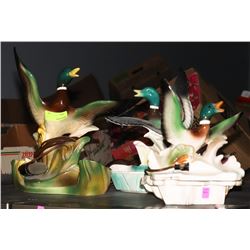 LOT OF 3 ESTATE VINTAGE DUCK LAMPS