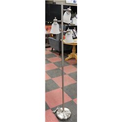 3 DIRECTION NICKLE FLOOR LAMP, 67" TALL