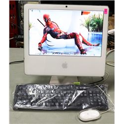 WHITE APPLE IMAC WITH MAC OSX INSTALLED.