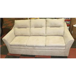 NEW BEIGE MICROFIBRE 80" SOFA NO LEGS.
