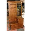 Image 1 : SOLID WOOD ENTRYWAY STORAGE TREE 40"X16"X75".
