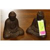 Image 1 : 2 CAST IRON BUDDHAS 5" TALL
