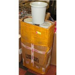 BOX OF NEW PLASTIC WASTE BINS