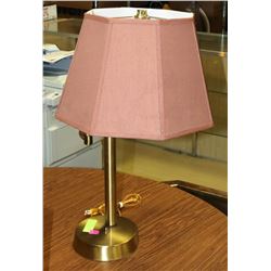 BRASS TABLE LAMP WITH SWING OUT ARM, 25" TALL