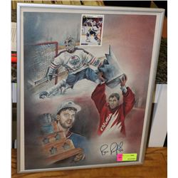 BILL RANFORD FRAMED HOCKEY PICTURE.