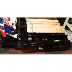 LOT OF 2 WOOD BUNK BEDS NO HARDWARE INCL