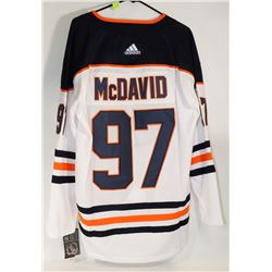 NEW LARGE OILERS AWAY JERSEY WHITE #97 MCDAVID.