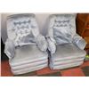 Image 1 : LOT OF 2 BLUE FABRIC LAZY BOY RECLINERS